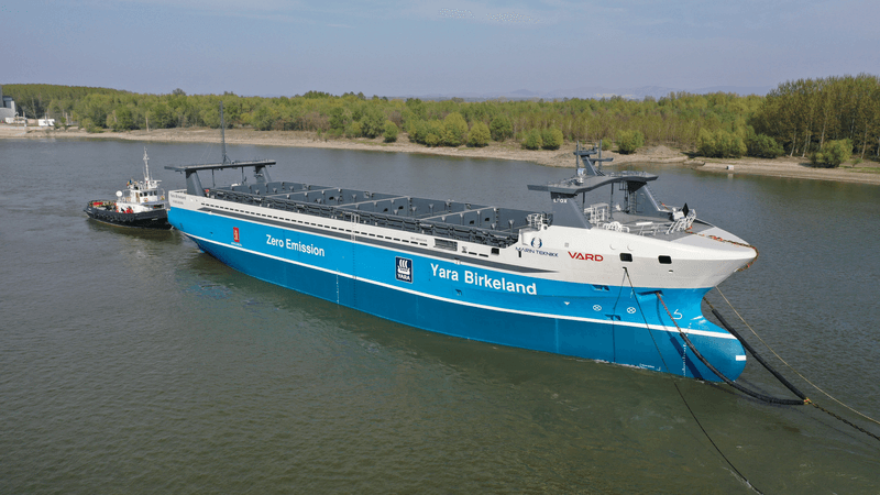 Pioneering the future of autonomous shipping, the Yara Birkeland operates without crew on short-haul coastal routes.