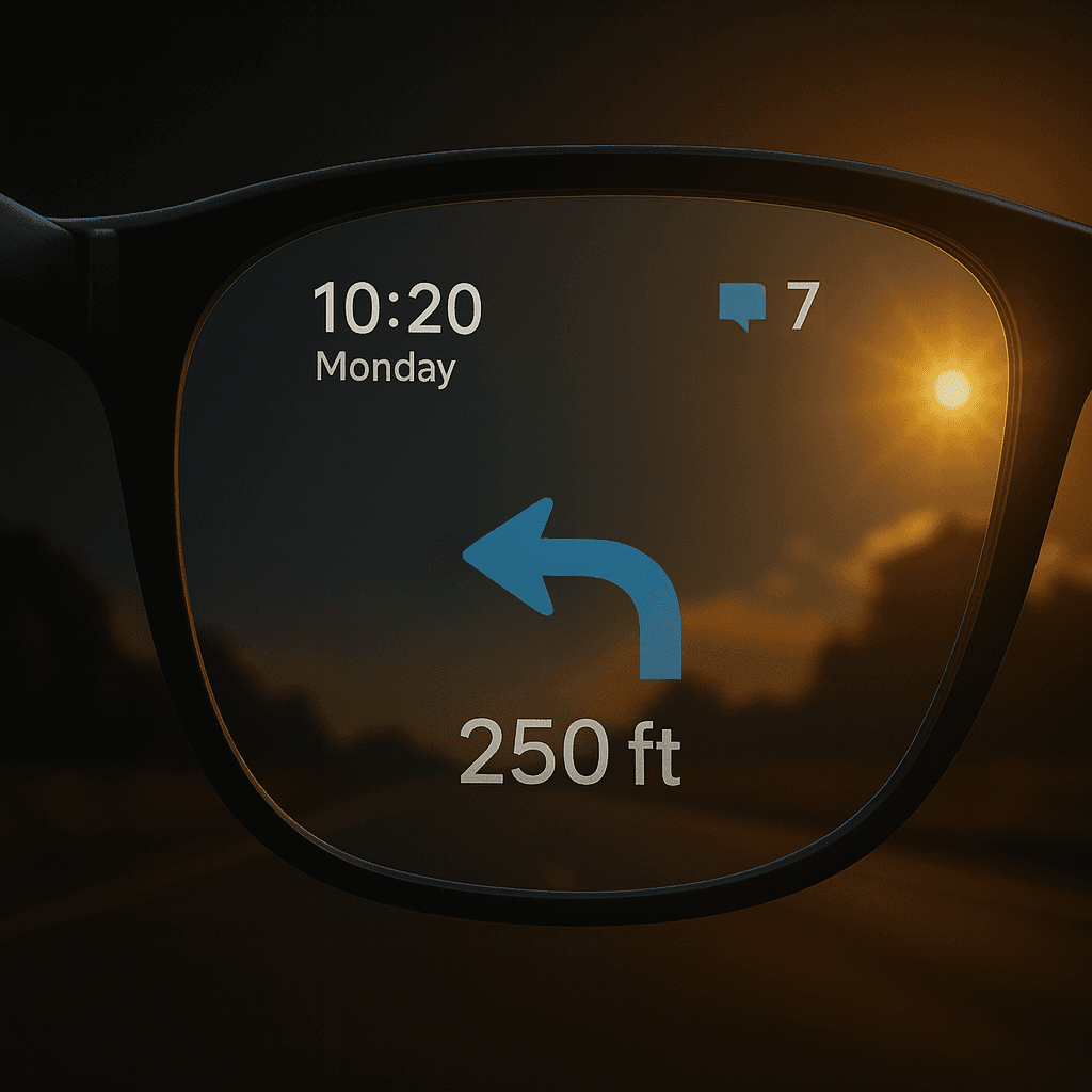 Real-time navigation example through AR lenses