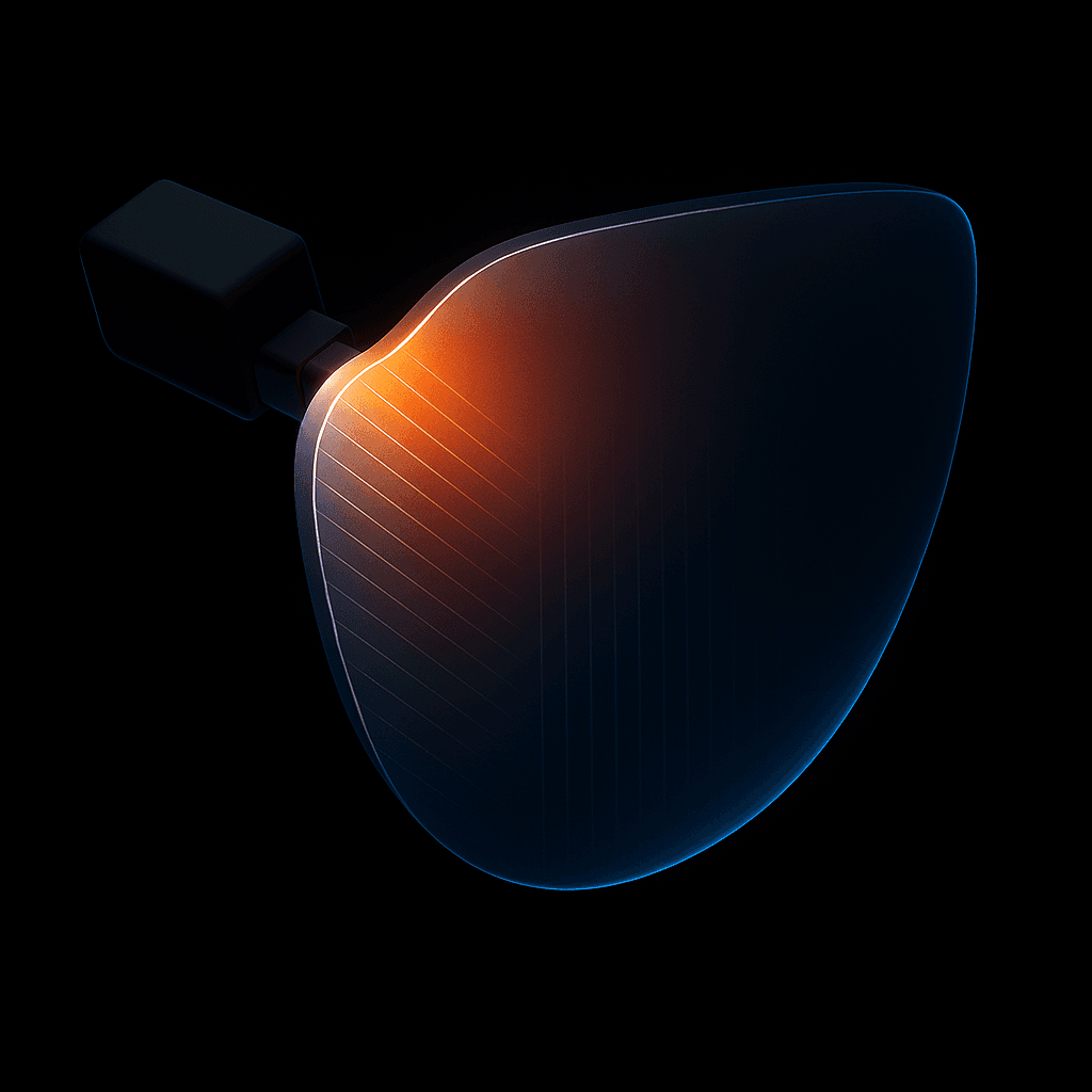 Example depiction of a reflective waveguide paired with display engine for AR light injection