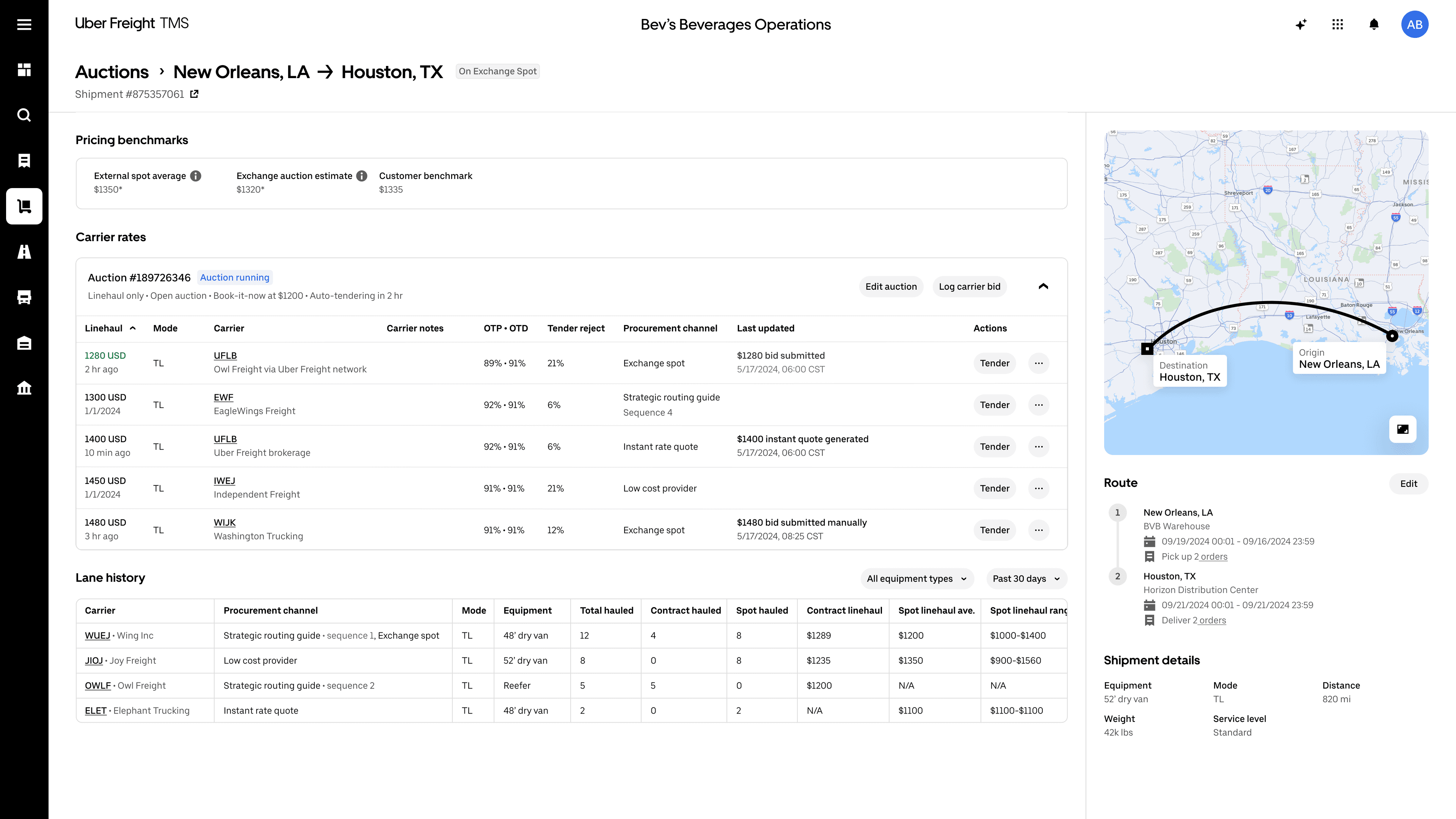 Uber Freight Exchange